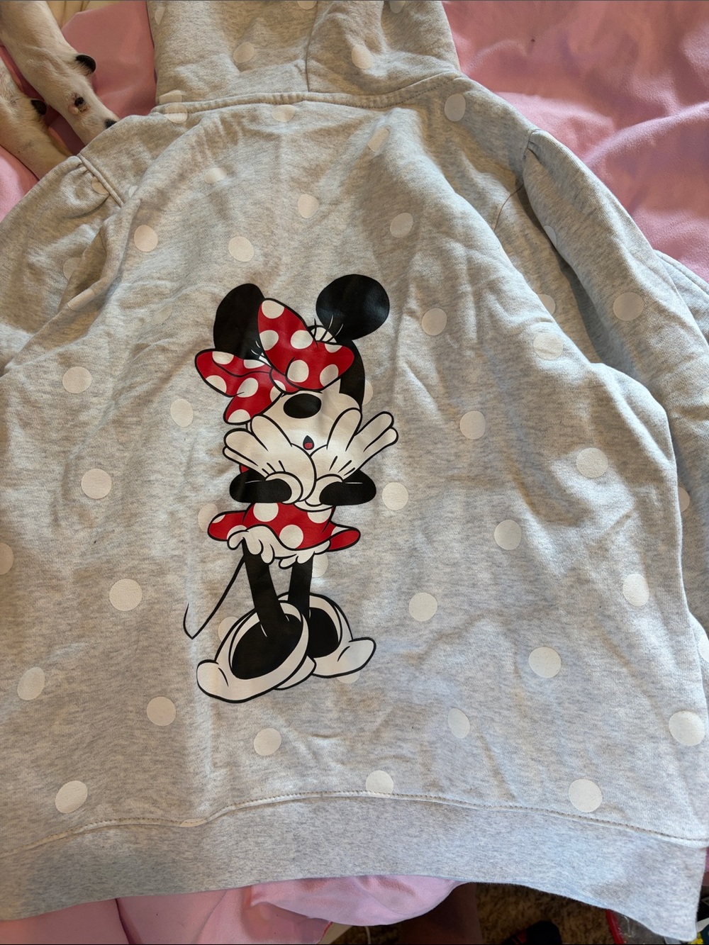 Adult L Disney Grey Polka Dot Minnie Mouse Sweatsuit Loungewear NWOT - Picture 2 of 7